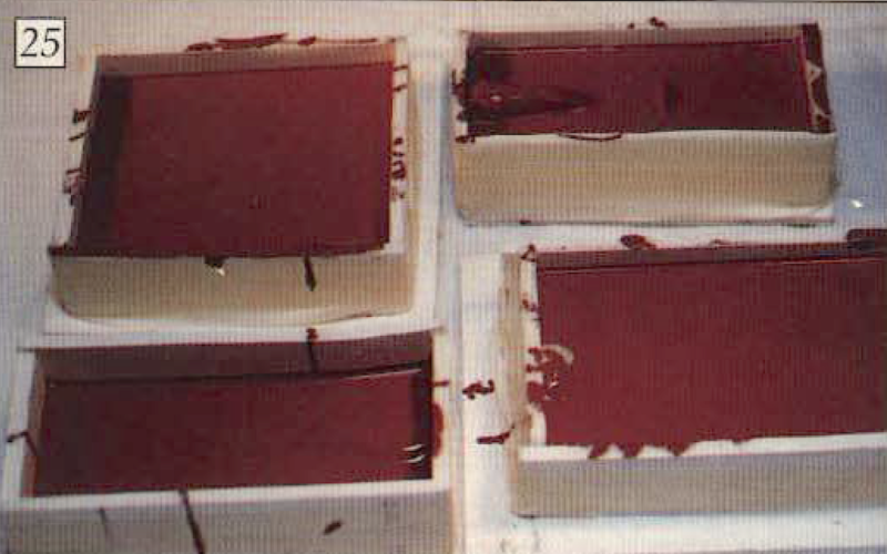 25. Moulds topped up to cover the pattern which is just visible at tile top right.